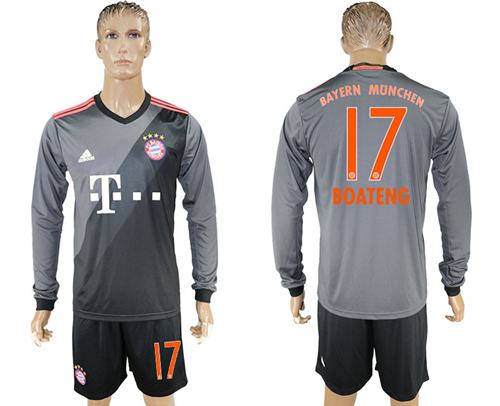 Bayern Munchen #17 Boateng Away Long Sleeves Soccer Club Jersey
